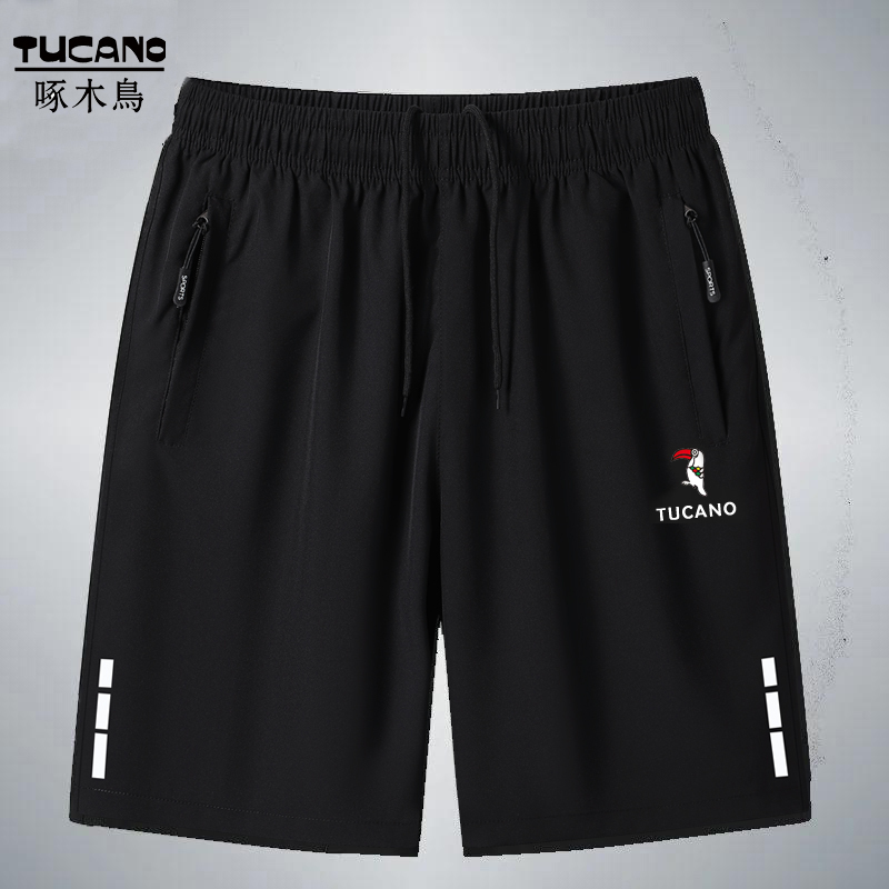Woodpecker Men's Summer Thin Shorts Running Sports Quick-Dry Pants Loose Five-Point Shorts Men's Summer Large Waistband