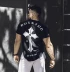 Brother Sports thun Slim Thể thao Bóng rổ Áo thun mỏng Thở Quần áo Cơ bắp Đàn ông Vòng eo Cổ ngắn Tay áo Áo phông thể thao