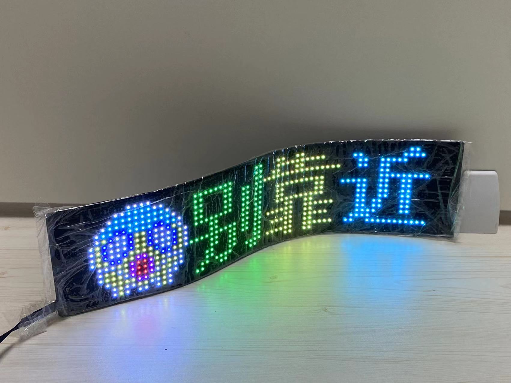 RGB Full Color Flexible Software LED Car Advertising Display Pixel Screen Mobile Phone Changed Window Card 5V Power Supply