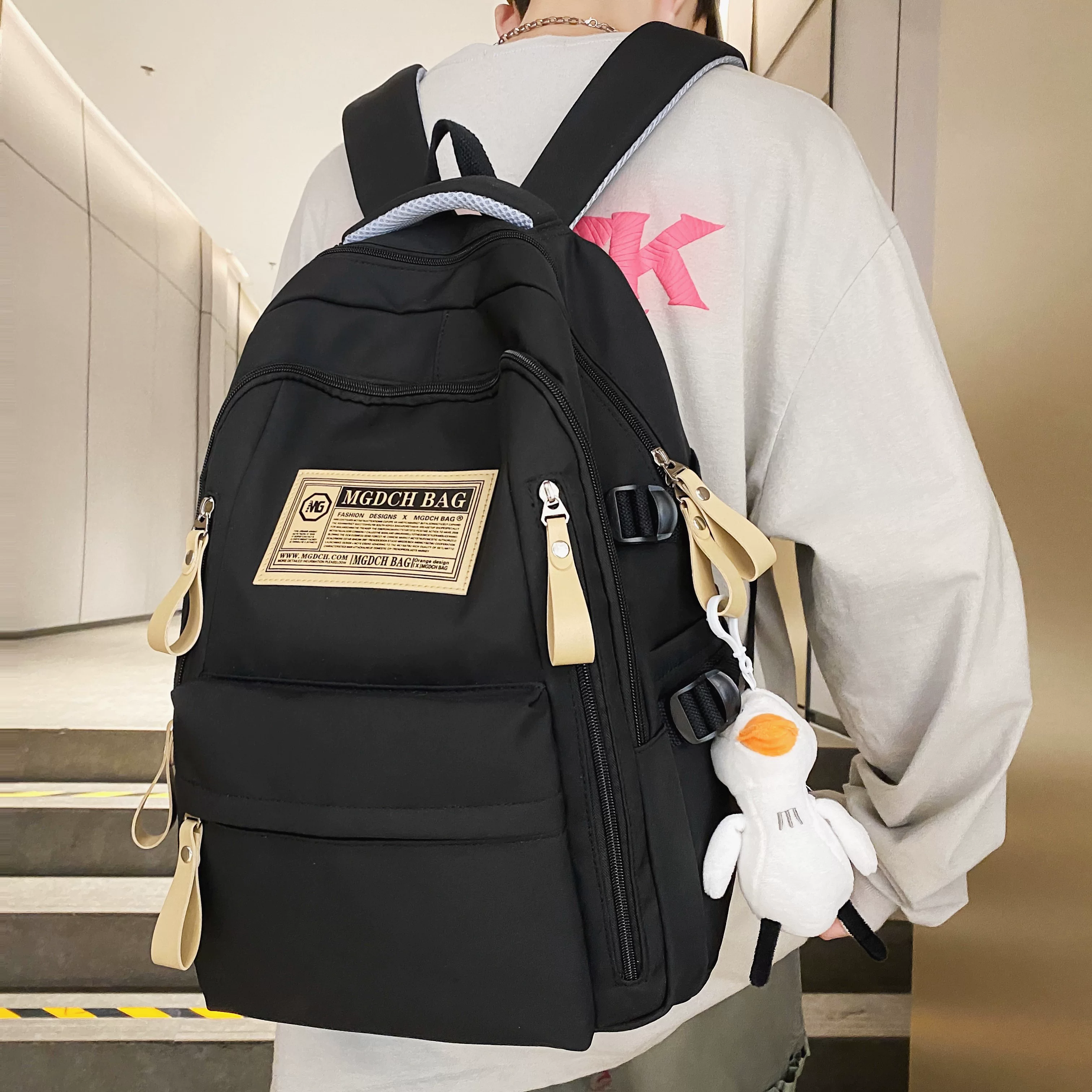 Capacious backpack, shoulder bag, small bag, laptop, for secondary school, for students