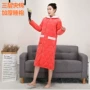 Mùa đông ba lớp chần dày áo choàng nhung san hô nữ mùa đông Phiên bản Hàn Quốc của áo choàng dày dày flannel áo choàng dài phần áo choàng ngủ nam