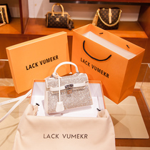 Hong Kong LACKVUMEKR small crowdsourced genuine leather inlaid with mini Kylie bag Girl 2021 new wave skew satchel bag