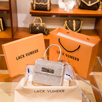 Hong Kong LACKVUMEKR Genuine Leather Advanced Texture Packs Women Inlaid Drills Handbag 2021 New Stylish Diagonal Satchel Bag