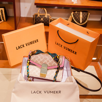 Hong Kong LACKVUMEKR genuine leather Genuine Wine Gods Bag Chain Small Square Bag Superior Sensata Satchel Women 2021 new