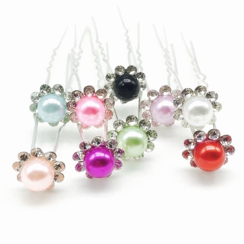 Special price full 9 9 Han version Disc Head Ornament Bride Disc Hair Hair Accessories U Type Clip Inlaid Drill Pearl Hairpin Hair