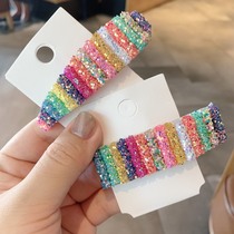 South Korea Dongdaemun Tongan Rainbow Card with Bright Sheet BB Clip Square Drop edge clip Liu Haiclip Candy Color Card