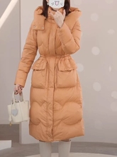 High end long down jacket for women in winter 2023, new popular and popular this year, knee length and waist length white duck down, with a luxurious feel