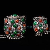 National style Tibetan jewelry Nepal handmade pure copper box Tibet GWU pendant amulet