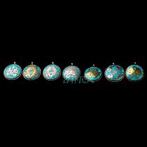 Tibet Nepal DIY accessories ethnic jewelry eight treasures auspicious knot inlaid turquoise necklace pendant Tibetan ornaments