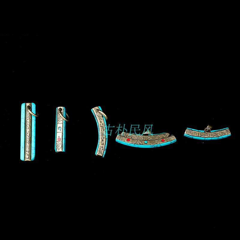 Tibet retro ethnic group Wind Nepal Seiko Tibetan silver inlaid stone gau Tibetan pendant pendant accessories accessories