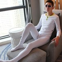 New mens cotton thin autumn clothes autumn pants youth tight bottomed cotton sweater base thermal underwear mens set