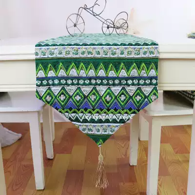 Southeast Asia retro double-layer table flag tassel bed flag table strip ethnic style hotel dining table home fabric long cover towel