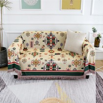 American country double-sided multi-person sofa towel cushion cotton full cover export geometric knitted carpet non-slip four seasons Universal