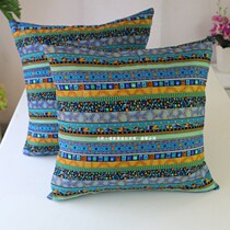 Southeast Asian cotton linen pillow cover Ethnic Wind Blue Cushion Cover Office Sofa Leaning on Pillows Inn Cebu Soft