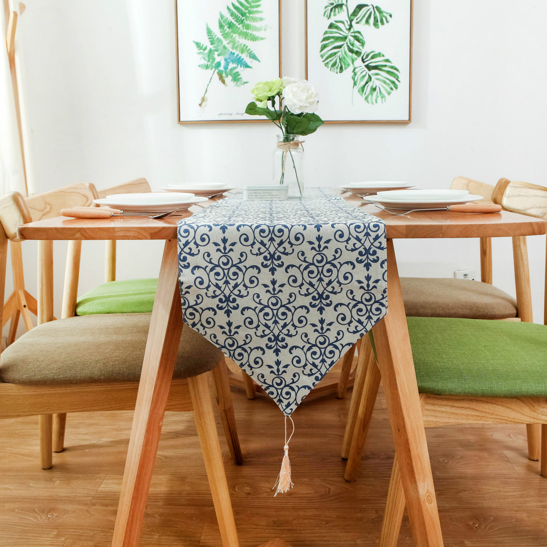 American modern minimalist cotton linen table towel bed tail towels chinaware Chinese table flag Xuanguan Flag flow Su table mat can be set