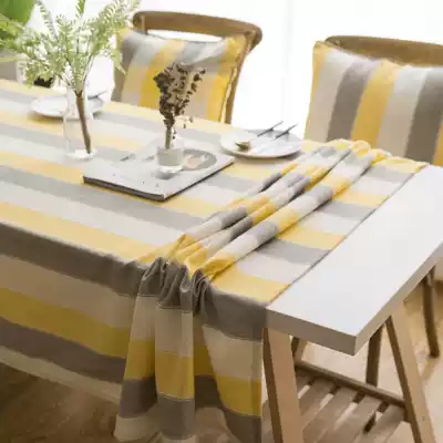 American tablecloth waterproof modern fabric rectangular stripes Nordic hipster coffee table table table turban