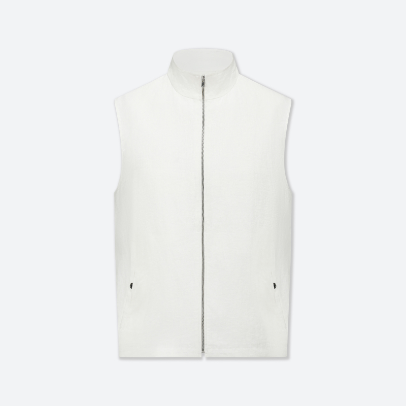 Richesmaitien Zegn Same Style White 100% Rain Dew Linen Business Casual Old Money Style Vest Richesmaitien Zegn Same Style White 100% Rain Dew Linen Business Casual Old Money Style Vest