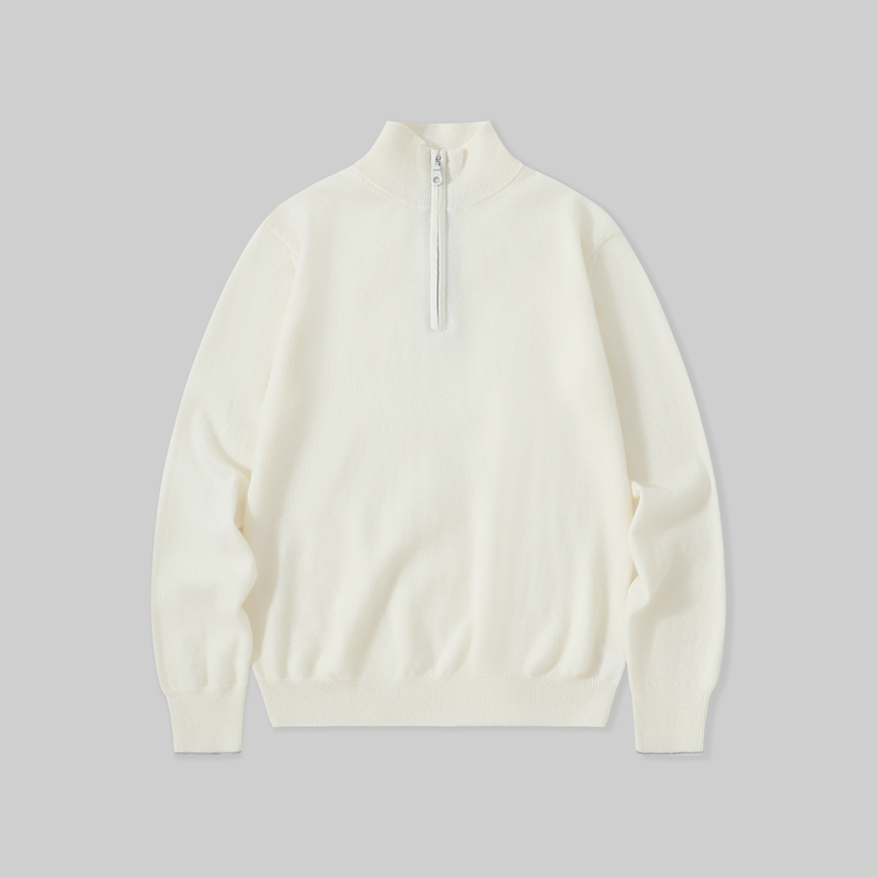 Richesmaitine Bc Same Style 100% Cashmere Cashmere Half-Zip Turtleneck Knit Sweater