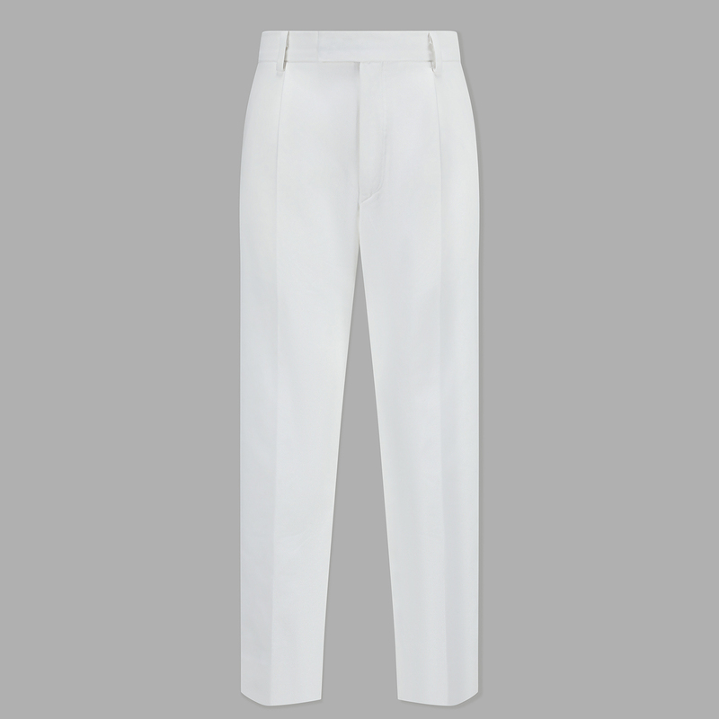 Richesmaitien Zegn* Luxury Single-Pleat White Cotton Casual Old Money Style Trousers, Same Style as Victor Wong