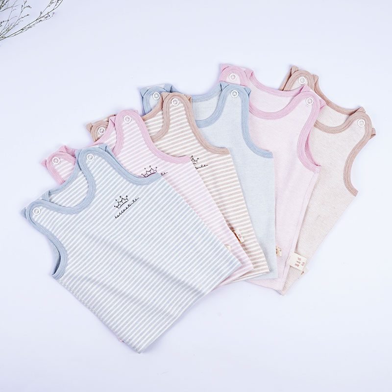 Baby Maggie boneless vest Spring and Autumn cotton vest full of girls color cotton base knitted underwear baby comfort vest