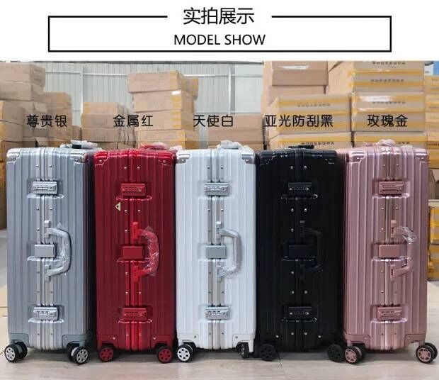 Xe đẩy khung nhôm ở nước ngoài Bánh xe phổ thông 26 inch vali mật khẩu hộp hành lý 28 inch 24 inch 20 nam nữ vali nhỏ