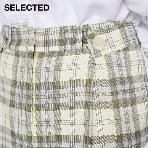 Выбранная Слейд Новая ретро -ретро -клетчатые складываемые плиссированные складки всех брюк девочка | 421118002