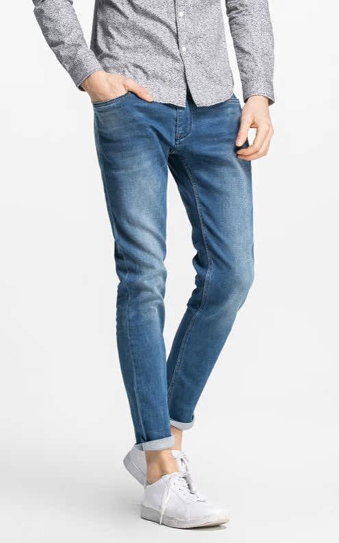 Jeans pour jeunesse pieds Slim SELECTED en coton pour printemps - Ref 1484766 Image 12