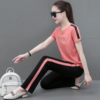 Летний элитный тонкий спортивный костюм, комплект, в западном стиле, короткий рукав