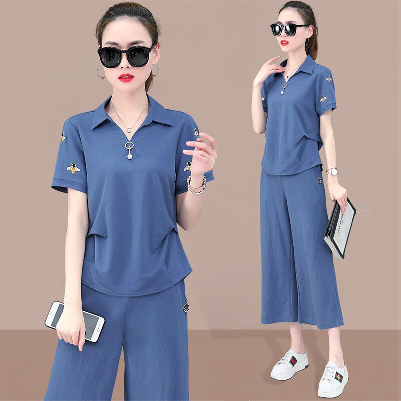 Short Sleeve Cotton Hemp Ice Silk Middle-aged Mother Dress 2022 Summer New Women's Fashion Designer Fashion Designer Fashion Sportswear Suit