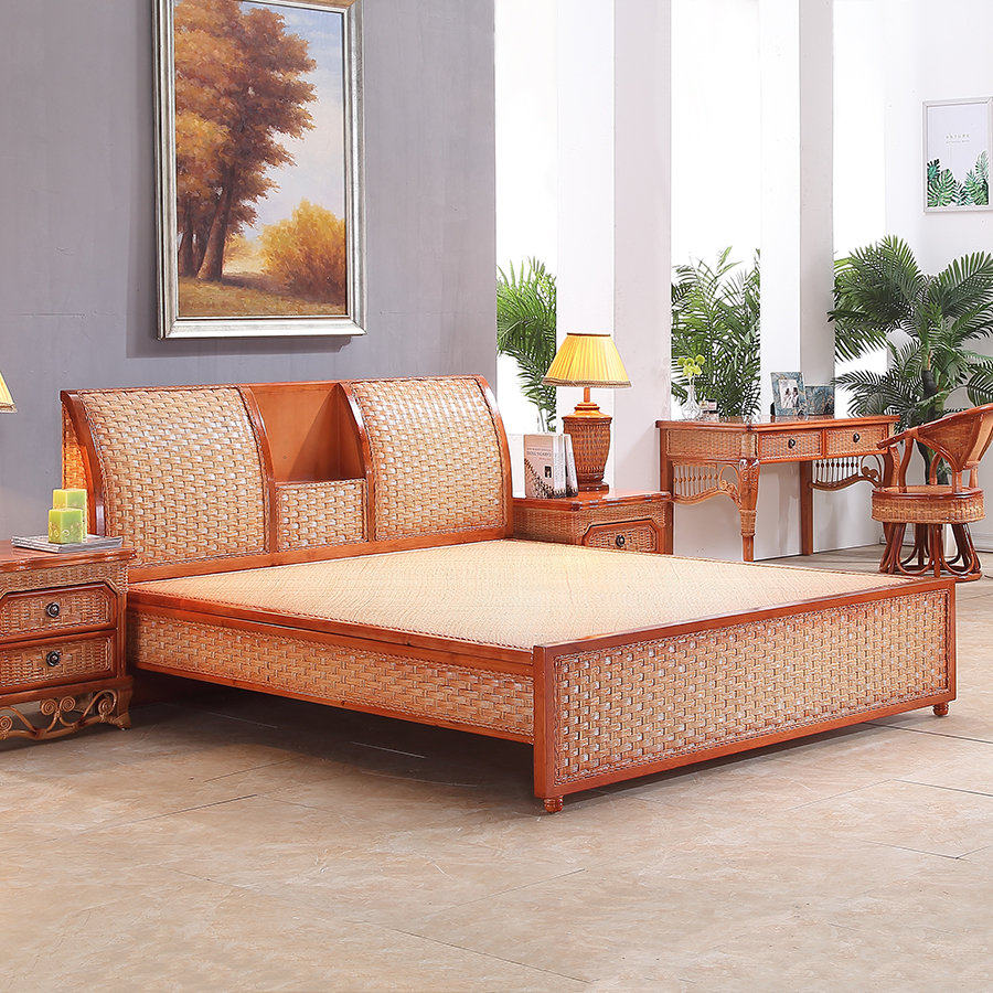 Fuji Bed 1 m 5 806 vine double bed 1 5 Teng Chuo Chinese style 1 8 m vine bed 8506