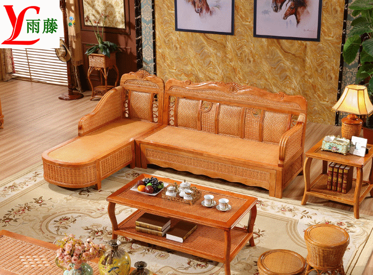 Mây sofa sofa mây mây thực giường sofa phòng khách sofa góc kết hợp đan bằng mây giường ghế sofa giường 3088 - Ghế sô pha ghế sofa gỗ