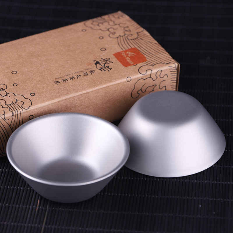 Fire maple like double layer pure titanium tea cup tea brewery tea cup suit outdoor climbing tea portable cup wild-Taobao