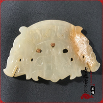 Ancient playing Han Dynasty imitation ancient as old and old Xiu jade hollowed-out brand handmade high ancient jade carving car pendant Yupei pendant jade imperial jade