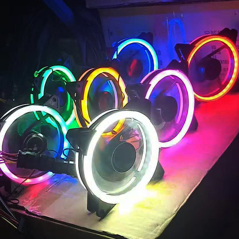 Desktop computer Host case Cooling fan 12cm Computer case Fan luminous mute LED fan