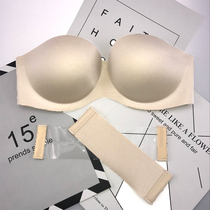 Summer thin strapless bra incognito womens wedding dress invisible underwear Sexy gathered chest stickers non-slip halter bra