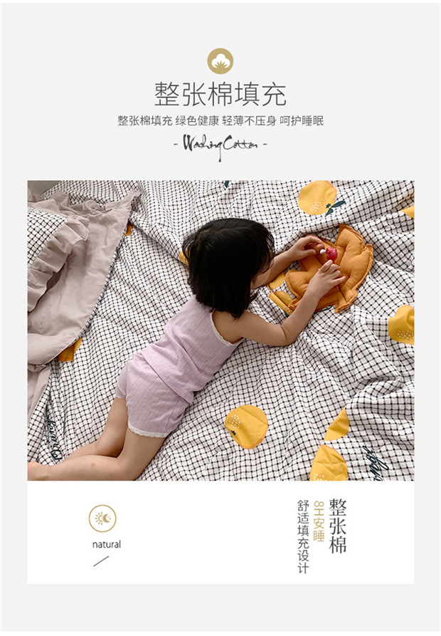 Mùa hè giặt bông mùa hè là chăn bốn mảnh mỏng chăn ba mảnh nhỏ cotton tươi mát mùa hè - Bộ đồ giường bốn mảnh bộ drap giường