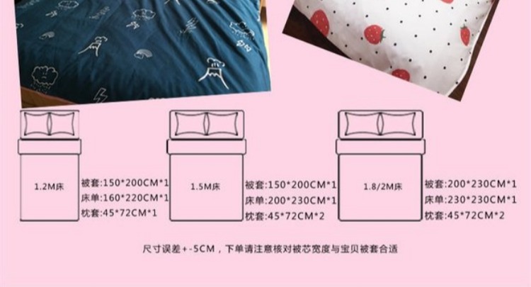 Quả dâu tây gia đình giường đơn giản bốn chéo sọc vải quilt phim hoạt hình ký túc xá sinh viên ba mảnh đúp - Bộ đồ giường bốn mảnh chăn ra gối nệm
