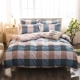 Quả dâu tây gia đình giường đơn giản bốn chéo sọc vải quilt phim hoạt hình ký túc xá sinh viên ba mảnh đúp - Bộ đồ giường bốn mảnh bộ drap giường 1m6