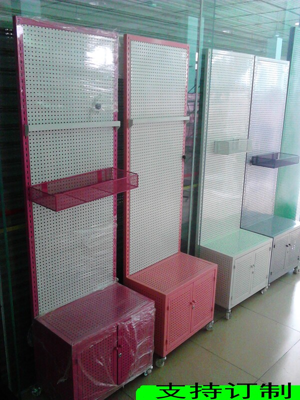 Pegboard Storage Rack with Wheels, Hooks for Lipstick and Small Accessories, Display Rack for Boutique Socks and Department Store Items