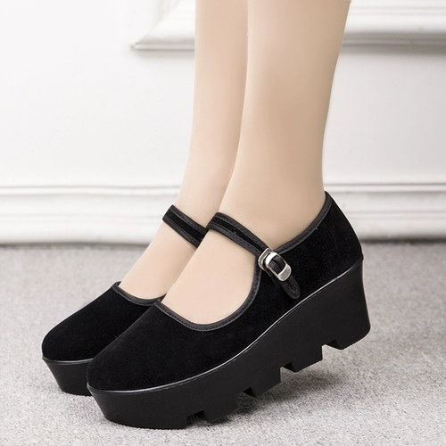 Высокие слипоны, рабочая обувь, нескользящие туфли на высоком каблуке