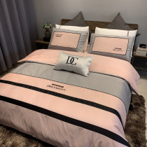 Splicing high-end 100 Xinjiang long-staple cotton four-piece set Cotton pure cotton quilt cover Simple European-style sheets Fitted sheet 1 8