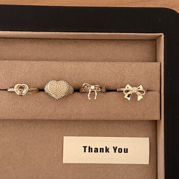 Korean retro palace style golden open ring