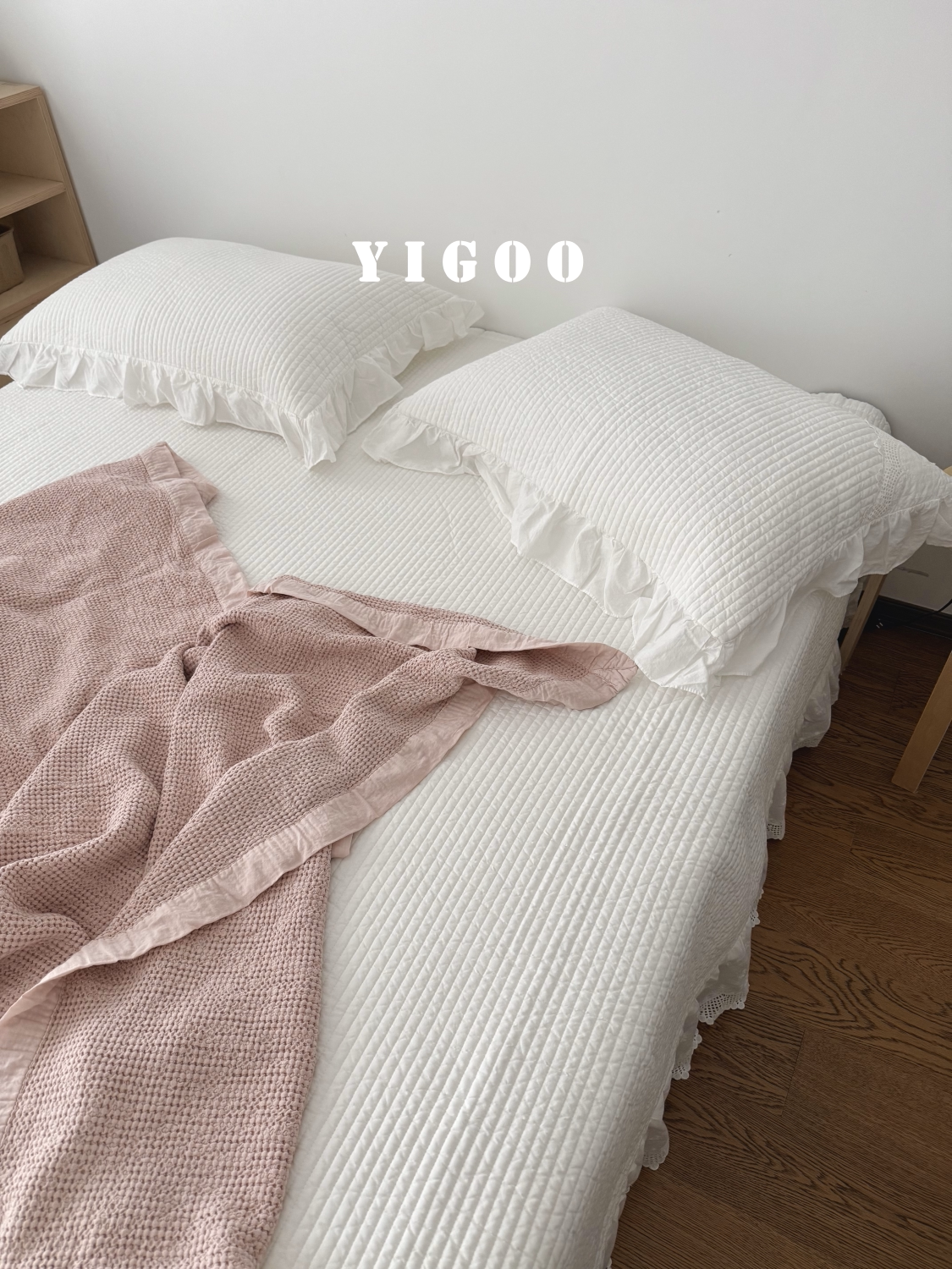 Минималистичное вафельное одеяло из хлопка с эффектом песочной стирки - многофункциональный плед для дивана и кровати