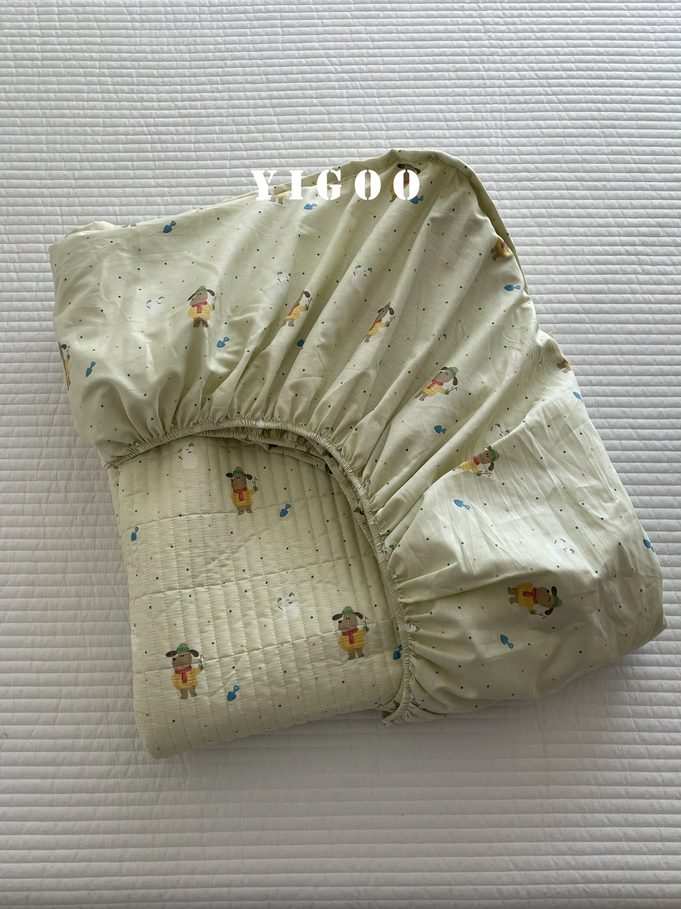 Корейский хлопковый наматрасник с печатью и стеганой подкладкой, водостойкий комплект из 3 предметов