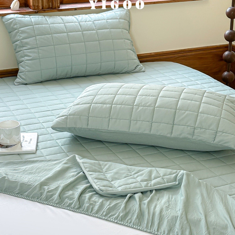 Простая мягкая стеганая простыня из тенселя и нейлона класса А с наполнителем, комплект из 3 предметов с высоким чехлом для матраса, однотонная