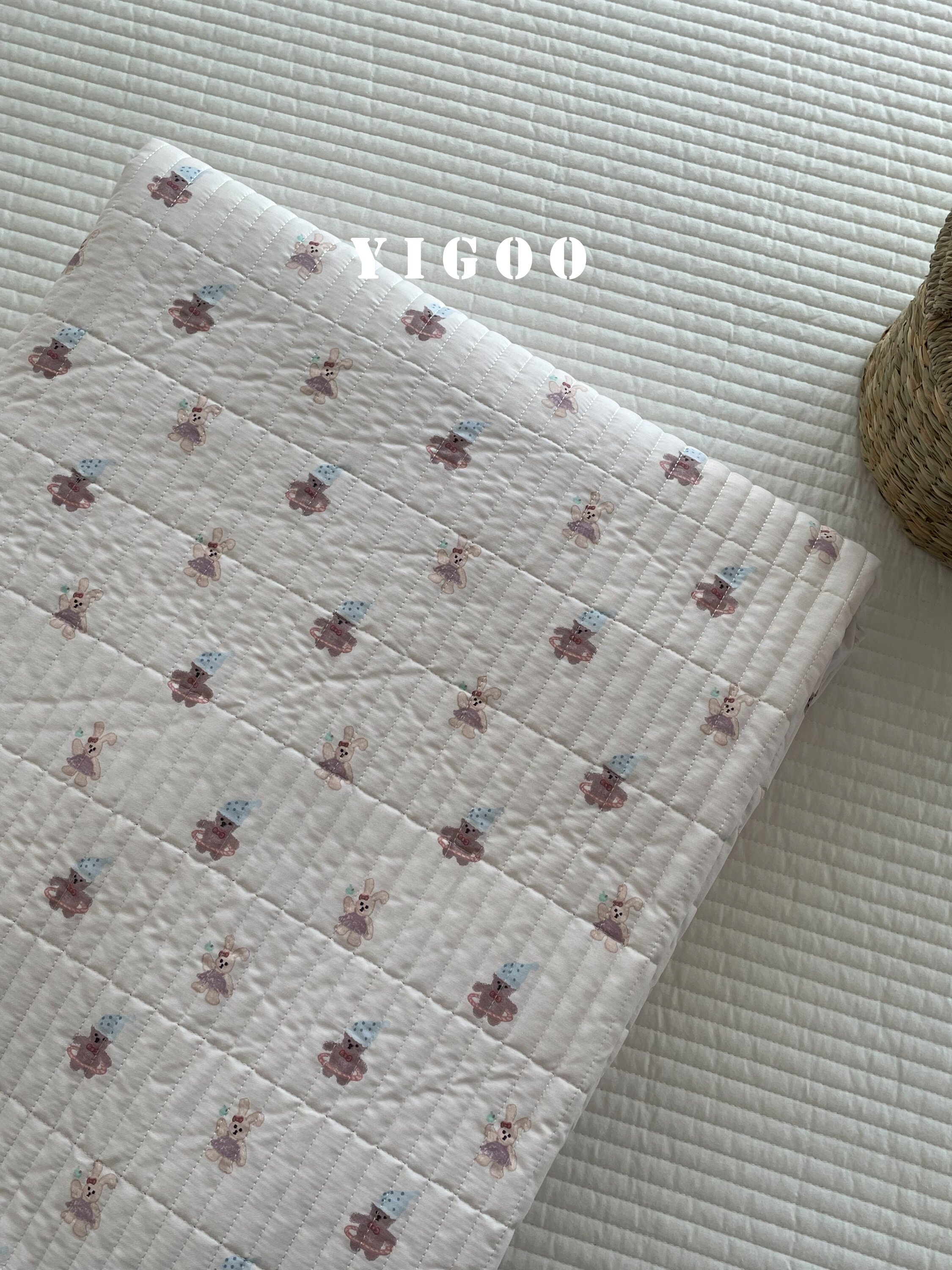 Корейский хлопковый наматрасник с печатью и стеганой подкладкой, водостойкий комплект из 3 предметов