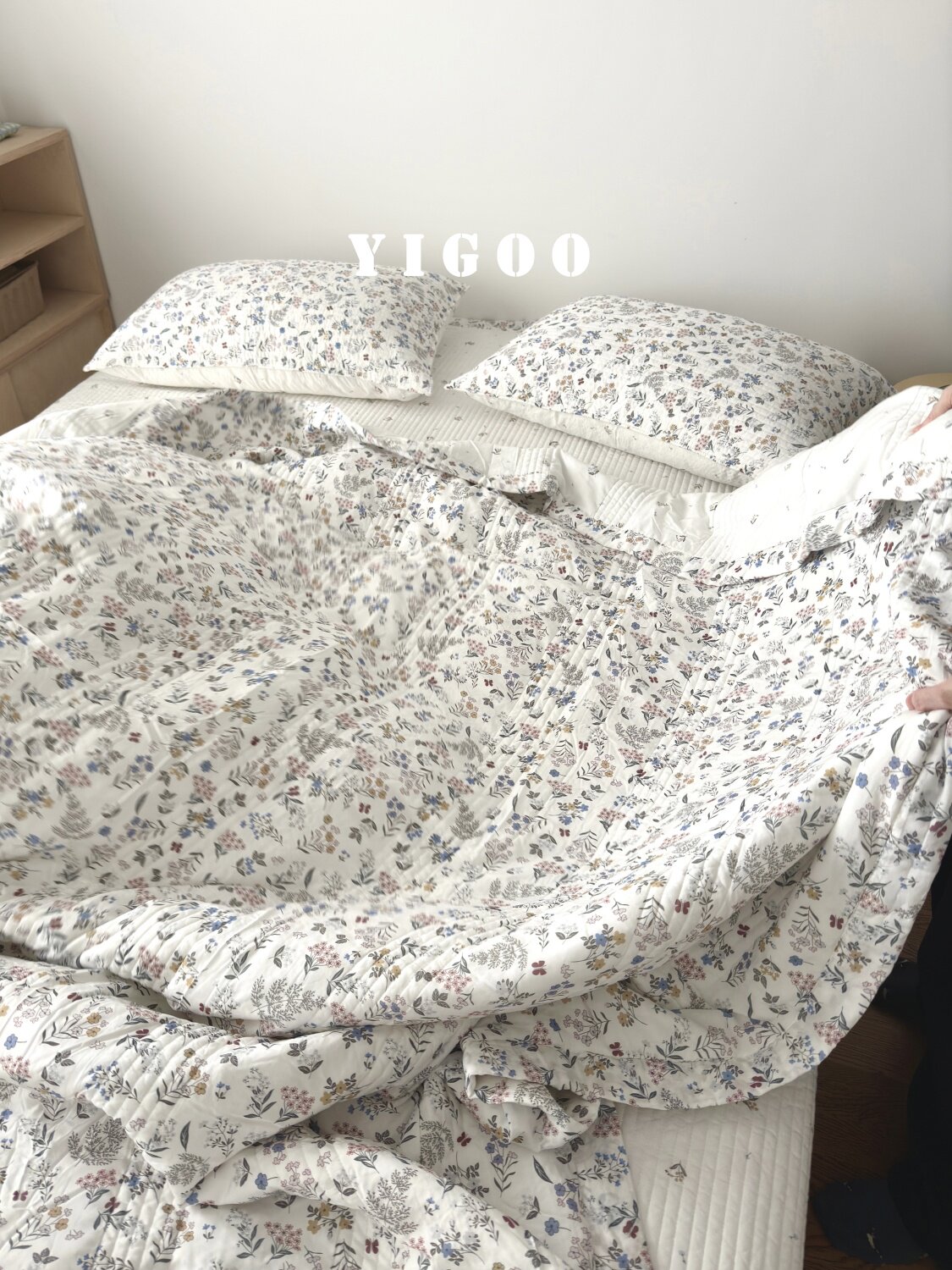 Летний корейский охлаждающий модал двусторонний с мелким цветочным принтом стеганое покрывало летнее одеяло комплект из 3-4 предметов с ватной простыней
