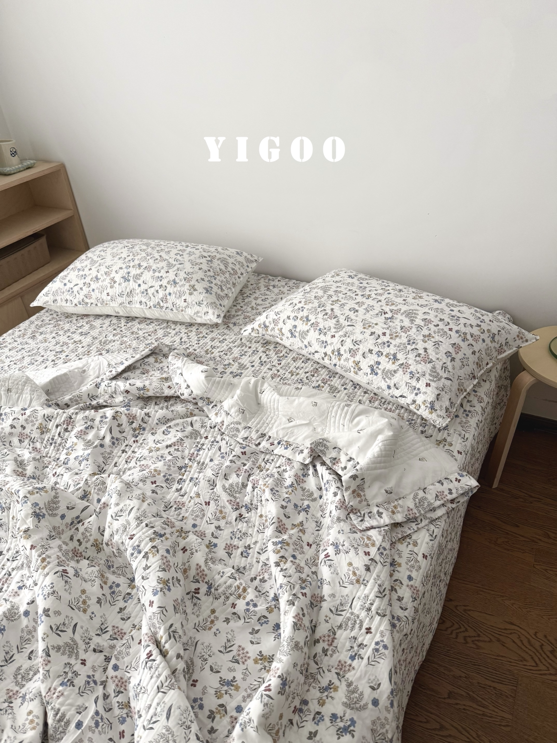 Летний корейский охлаждающий модал двусторонний с мелким цветочным принтом стеганое покрывало летнее одеяло комплект из 3-4 предметов с ватной простыней