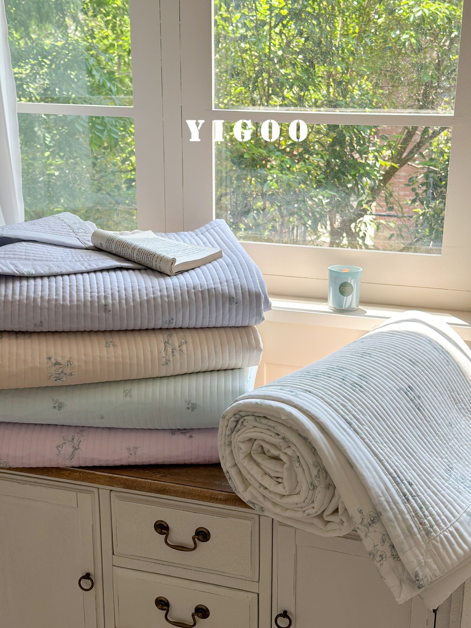 Корейское стеганое покрывало из модала с двусторонней печатью, комплект из 3 предметов с хлопковым наполнителем, охлаждающий эффект