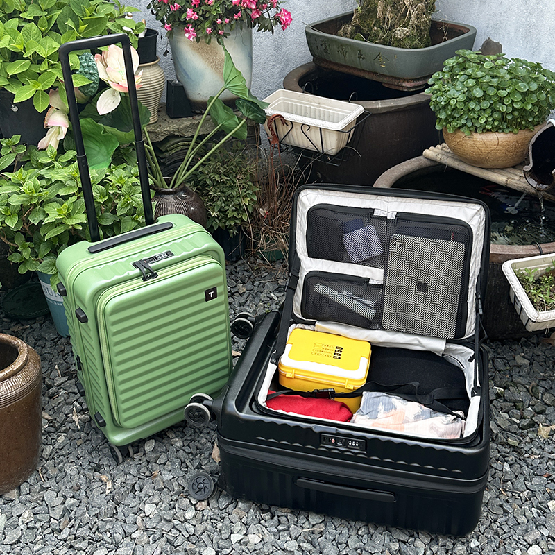Hinomoto Silent Wheel Side-Opening Expandable Luggage Suitcase 20-Inch 24-Inch Travel Suitcase Carry-On Suitcase for Women and Men